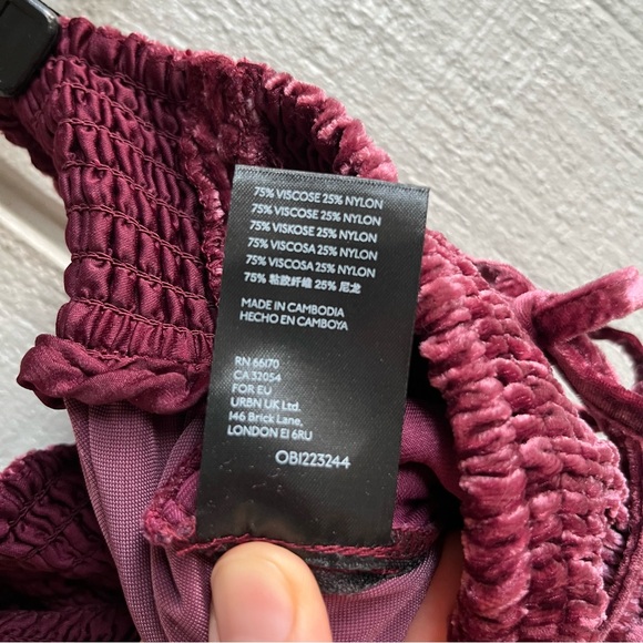 Anthropologie Gloria Velvet Joggers in Wine Bordeaux Size S - Picture 10 of 10